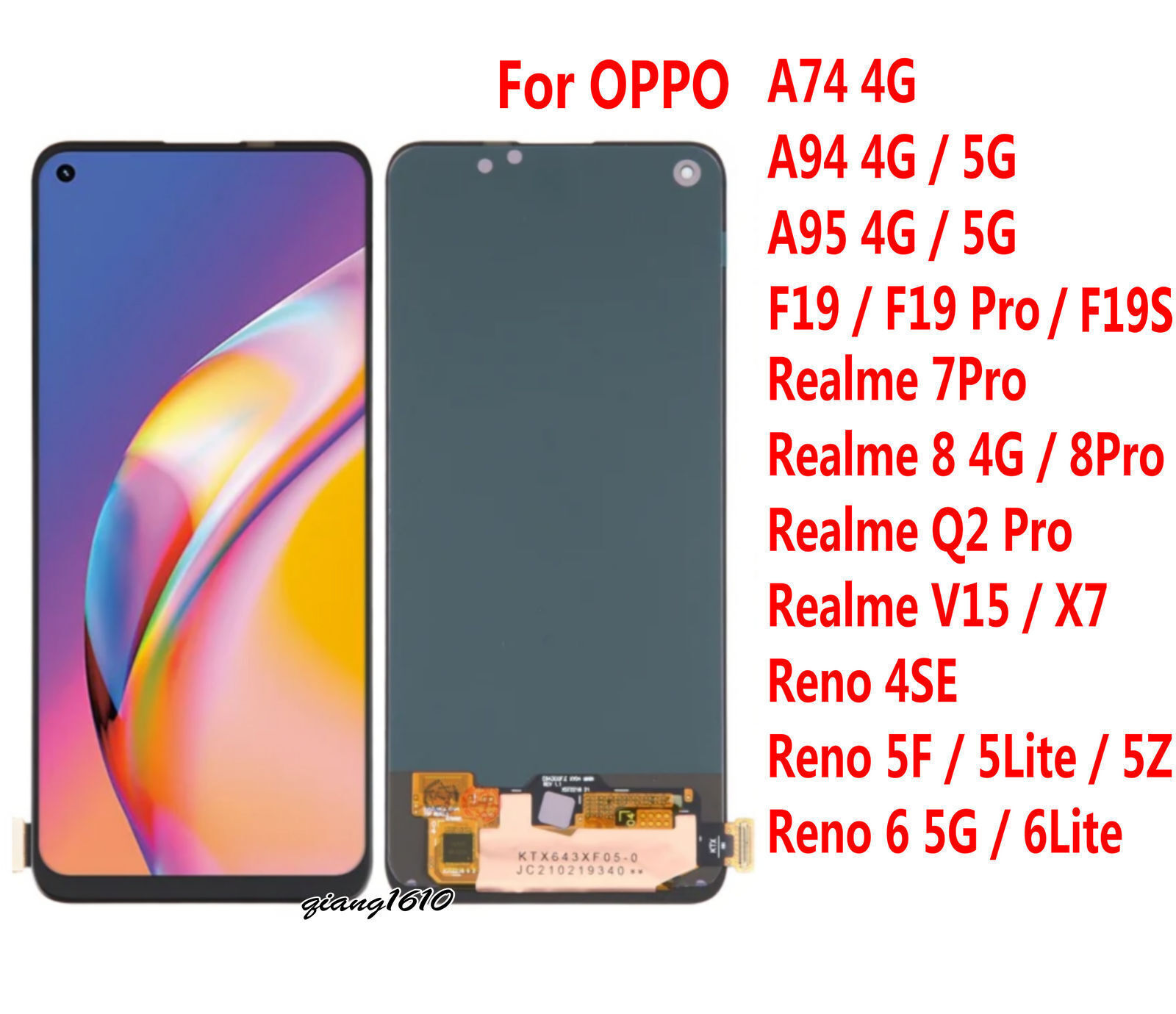 OPPO A74-4G/F19/RENO 5F/ REALMI 7 PRO COMP LCD